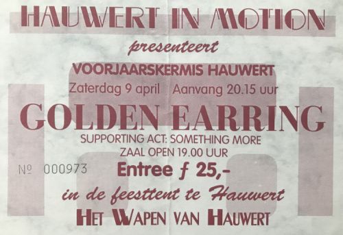 Golden Earring show ticket#0973 April 09 1994 Hauwert - Feesttent